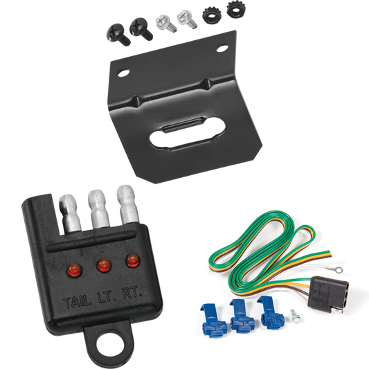 Fits 2011-2012 RAM 4500 4-Flat Vehicle End Trailer Wiring Harness + Wiring Bracket + Wiring Tester By Reese Towpower