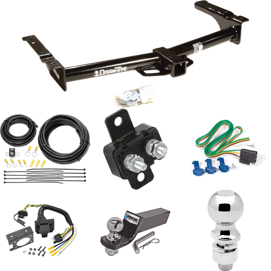 Se adapta al paquete de enganche de remolque Ford E-350 Econoline 1975-1991 con cableado RV de 7 vías + bola de 2" y 2-5/16" + soporte de caída de Draw-Tite