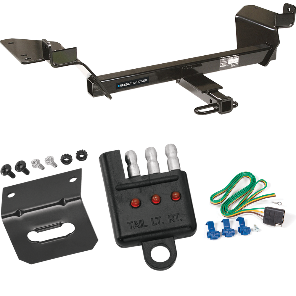 Fits 2005-2009 Buick LaCrosse Trailer Hitch Tow PKG w/ 4-Flat Wiring Harness + Bracket + Tester (Excludes: Super Models) By Reese Towpower