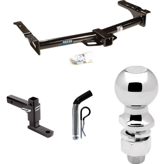 Fits 2009-2012 Ford E-250 Econoline Trailer Hitch Tow PKG w/ Adjustable Drop Rise Ball Mount + Pin/Clip + 2-5/16" Ball (For (Prepped Class II Tow Package) Models) By Reese Towpower