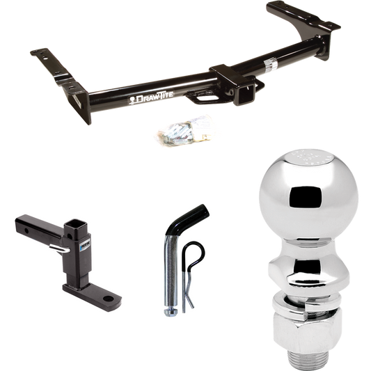 Fits 1975-2014 Ford E-250 Econoline Trailer Hitch Tow PKG w/ Adjustable Drop Rise Ball Mount + Pin/Clip + 2-5/16" Ball By Draw-Tite