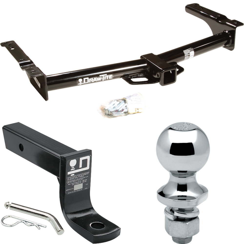 Fits 1975-2014 Ford E-250 Econoline Trailer Hitch Tow PKG w/ Ball Mount w/ 4" Drop + 1-7/8" Ball By Draw-Tite