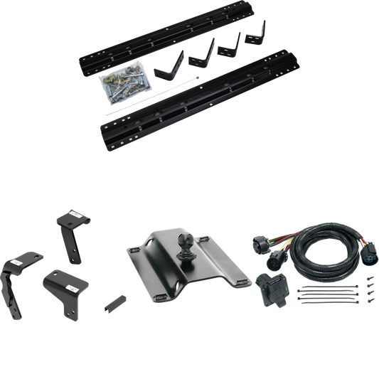 Fits 2014-2018 RAM 1500 Industry Standard Semi-Custom Above Bed Rail Kit + 25K Pro Series Gooseneck Hitch + In-Bed Wiring (For 5'8 or Shorter Bed (Sidewinder Required), Except w/Air Suspension, w/o Factory Puck System Models) By Reese