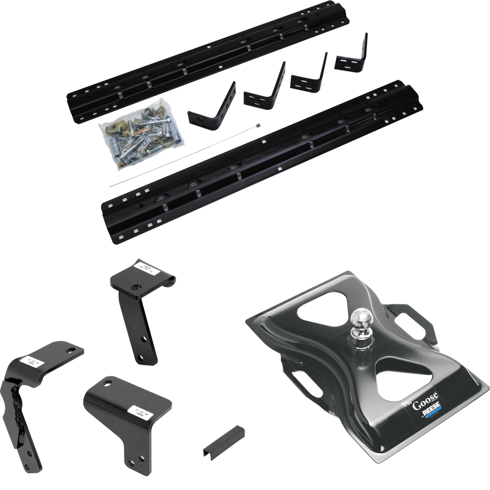 Fits 2019-2023 RAM 1500 Classic Industry Standard Semi-Custom Above Bed Rail Kit + 25K Reese Gooseneck Hitch (For 6-1/2' and 8 foot Bed, Except w/Air Suspension, w/o Factory Puck System Models) By Reese