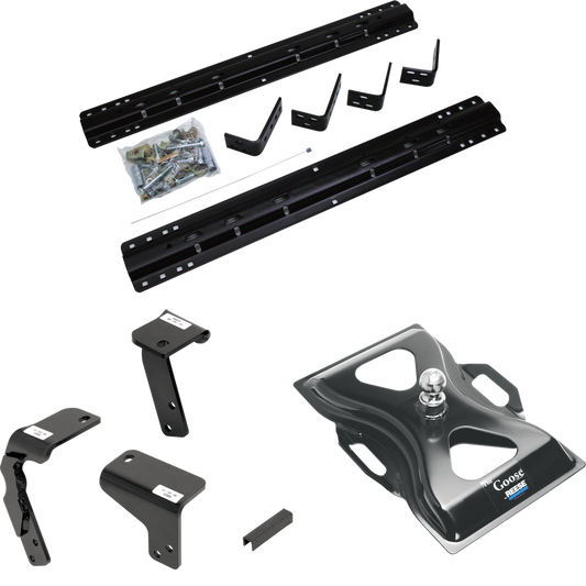 Fits 2019-2023 RAM 1500 Classic Industry Standard Semi-Custom Above Bed Rail Kit + 25K Reese Gooseneck Hitch (For 6-1/2' and 8 foot Bed, Except w/Air Suspension, w/o Factory Puck System Models) By Reese