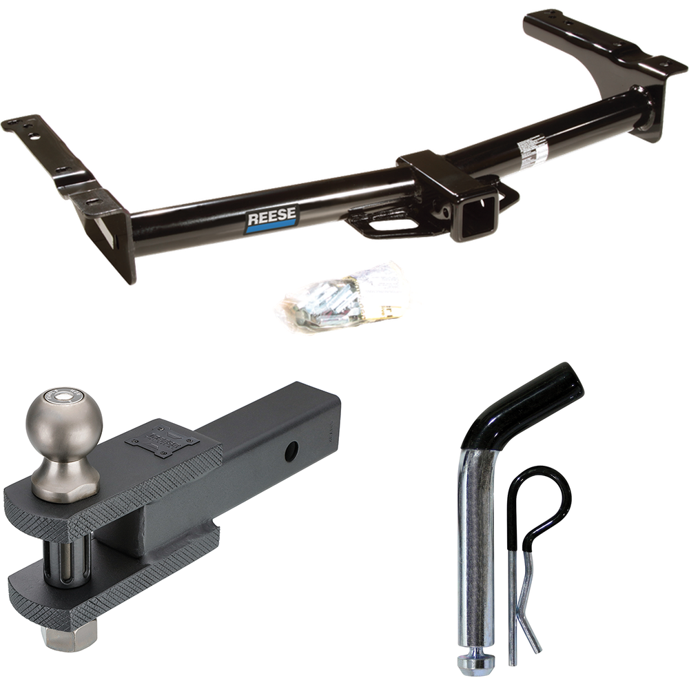 Fits 1975-2014 Ford E-250 Econoline Trailer Hitch Tow PKG w/ Clevis Hitch Ball Mount w/ 2" Ball + Pin/Clip By Reese Towpower