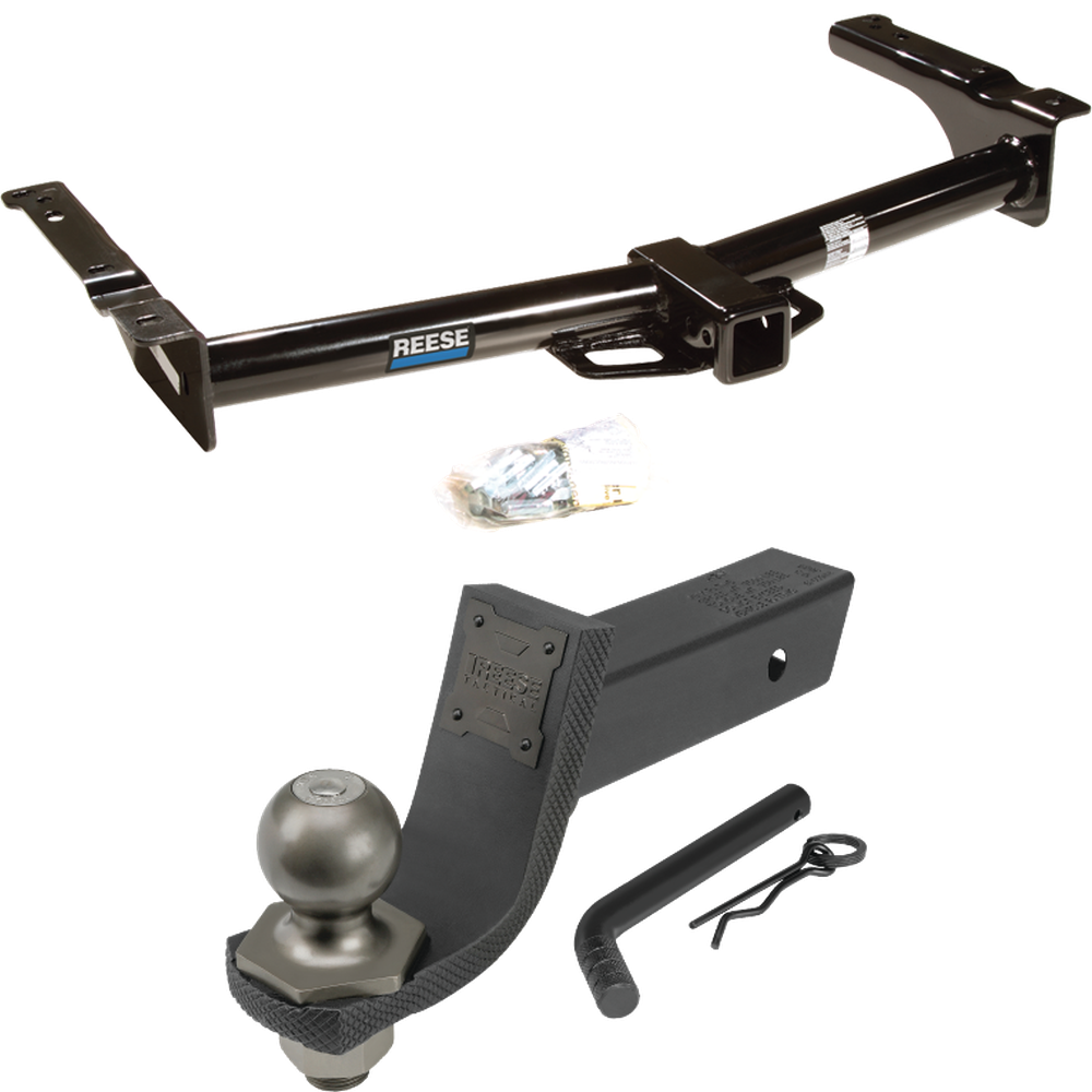 Fits 1975-1991 Ford E-150 Econoline Trailer Hitch Tow PKG + Interlock Tactical Starter Kit w/ 3-1/4" Drop & 2" Ball By Reese Towpower