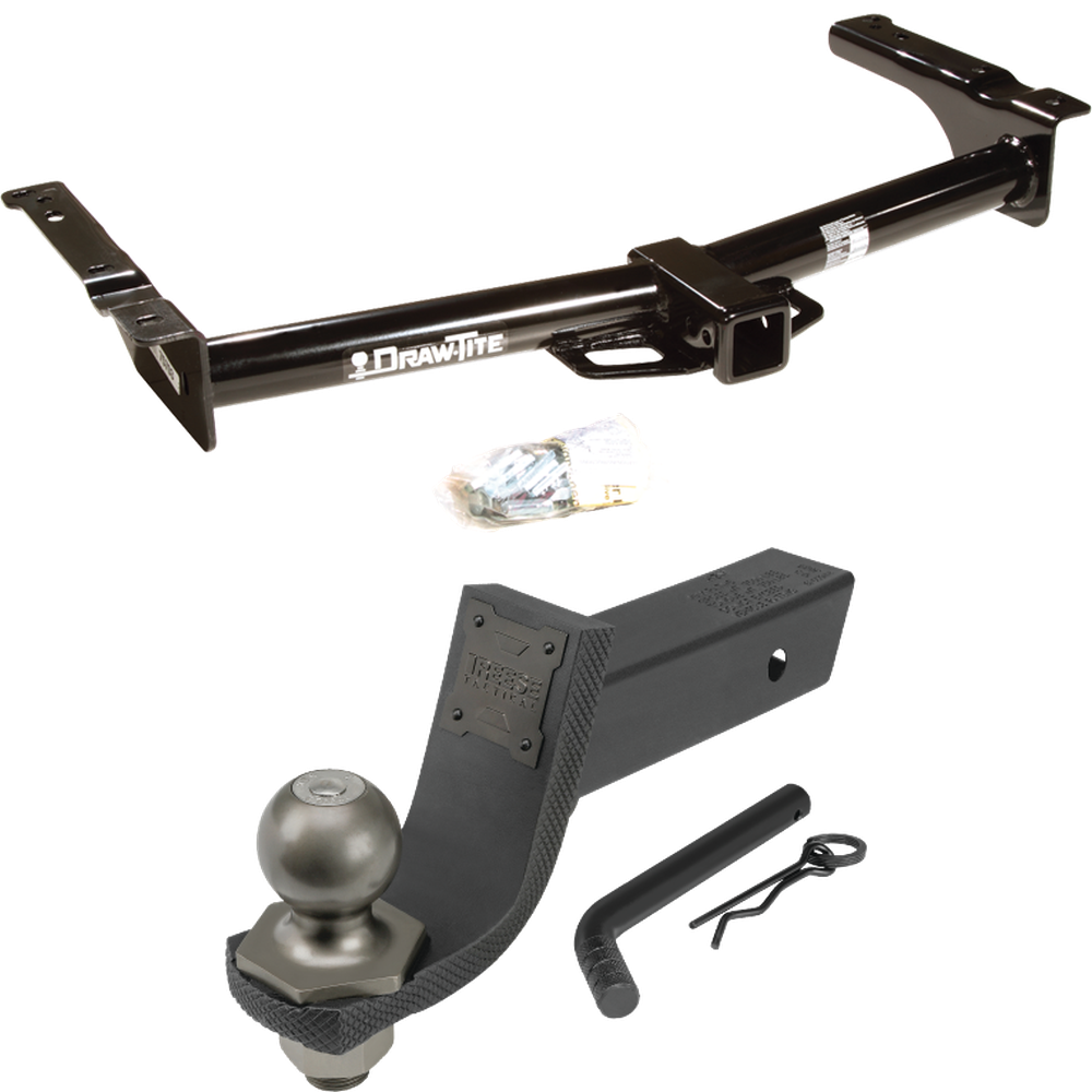 Fits 2009-2012 Ford E-250 Econoline Trailer Hitch Tow PKG + Interlock Tactical Starter Kit w/ 3-1/4" Drop & 2" Ball (For (Prepped Class II Tow Package) Models) By Draw-Tite