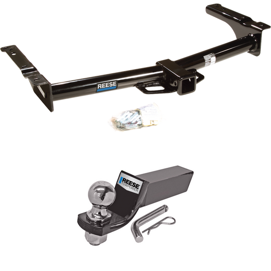 Fits 1975-2014 Ford E-250 Econoline Trailer Hitch Tow PKG w/ Starter Kit Ball Mount w/ 2" Drop & 2" Ball By Reese Towpower