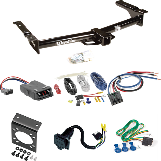 Se adapta al paquete de enganche de remolque Ford E-350 Econoline 1975-1991 con control de freno Tekonsha Brakeman IV + adaptador de cableado BC genérico + cableado RV de 7 vías de Draw-Tite