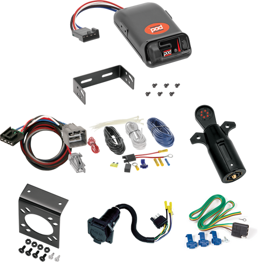 Fits 2013-2014 RAM 3500 7-Way RV Wiring + Pro Series POD Brake Control + Plug & Play BC Adapter + 7-Way Tester By Reese Towpower