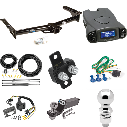 Fits 1975-1991 Ford E-350 Econoline Trailer Hitch Tow PKG w/ Tekonsha Prodigy P3 Brake Control + 7-Way RV Wiring + 2" & 2-5/16" Ball & Drop Mount By Reese Towpower