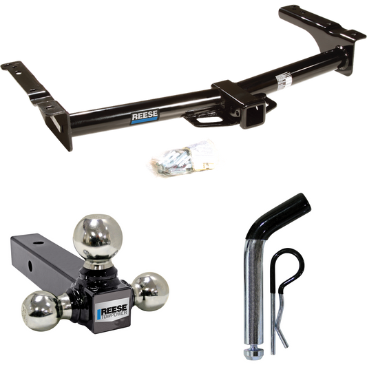 Fits 1975-2014 Ford E-150 Econoline Trailer Hitch Tow PKG w/ Triple Ball Ball Mount 1-7/8" & 2" & 2-5/16" Trailer Balls + Pin/Clip By Reese Towpower