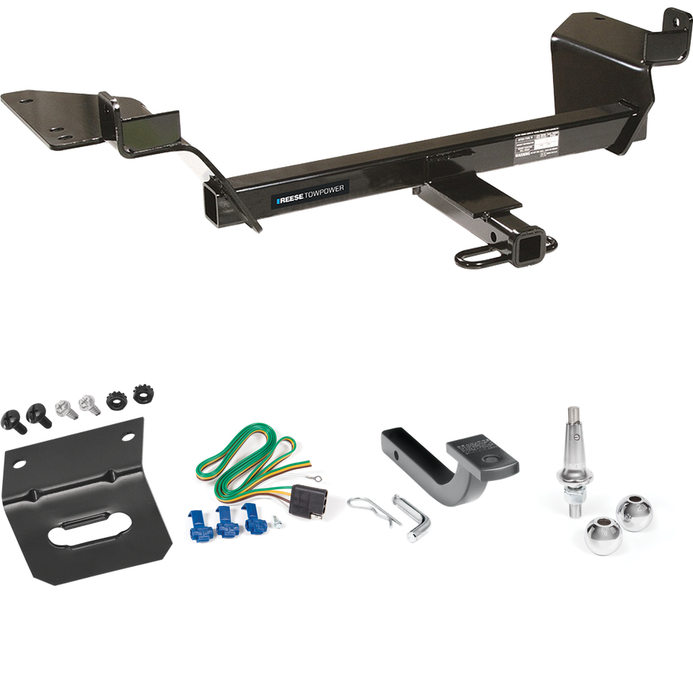 Fits 2005-2009 Buick LaCrosse Trailer Hitch Tow PKG w/ 4-Flat Wiring Harness + Draw-Bar + Interchangeable 1-7/8" & 2" Balls + Wiring Bracket (Excludes: Super Models) By Reese Towpower