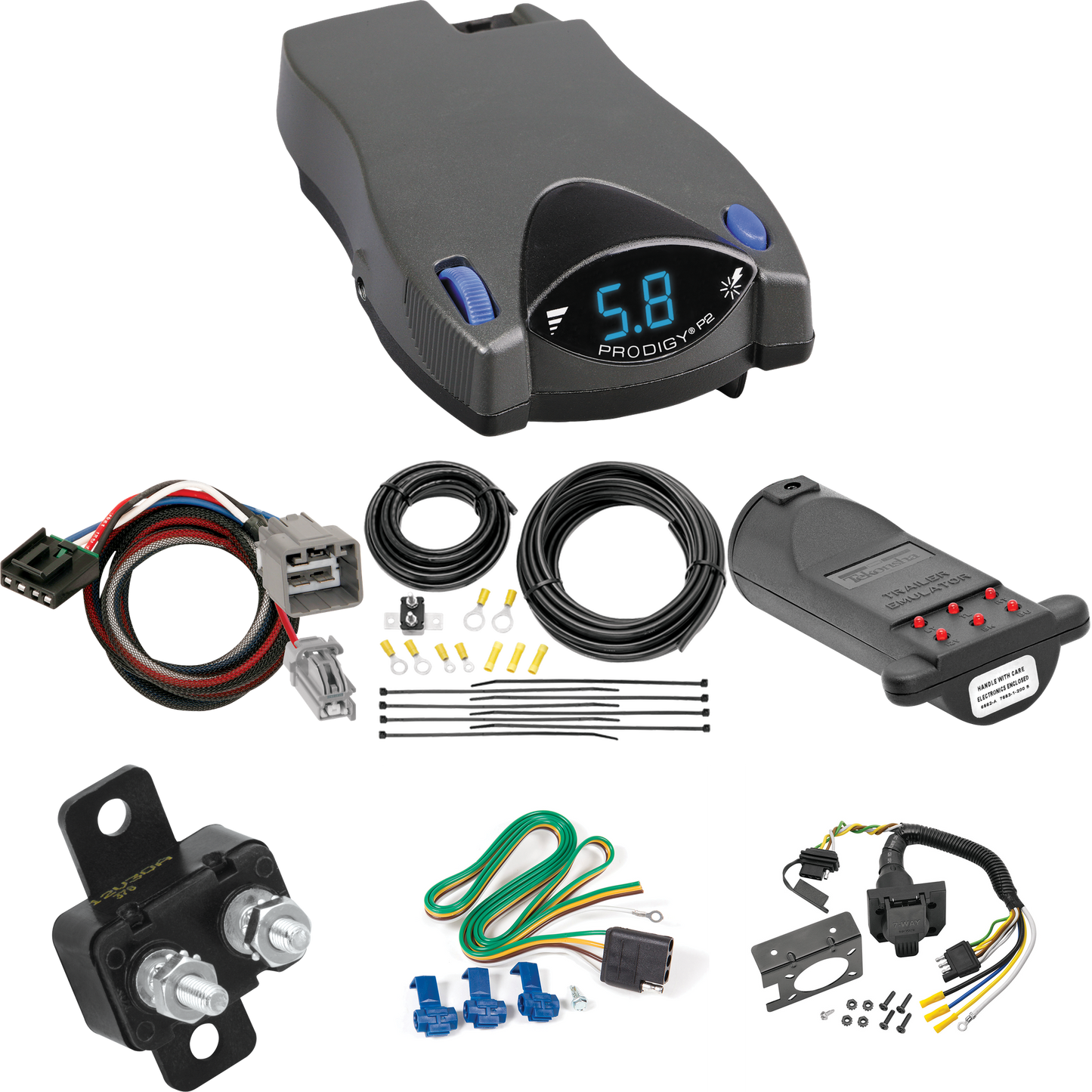 Fits 2013-2014 RAM 2500 7-Way RV Wiring + Tekonsha Prodigy P2 Brake Control + Plug & Play BC Adapter + 7-Way Tester and Trailer Emulator By Reese Towpower