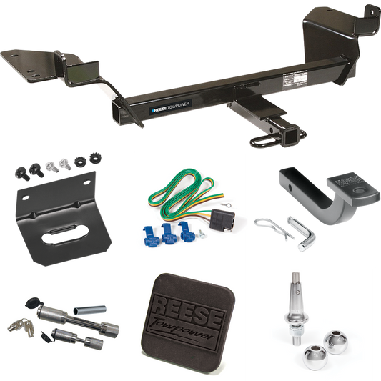 Fits 2005-2009 Buick Allure Trailer Hitch Tow PKG w/ 4-Flat Wiring Harness + Draw-Bar + Interchangeable 1-7/8" & 2" Balls + Wiring Bracket + Hitch Cover + Dual Hitch & Coupler Locks (For (Canada Only) Models) By Reese Towpower