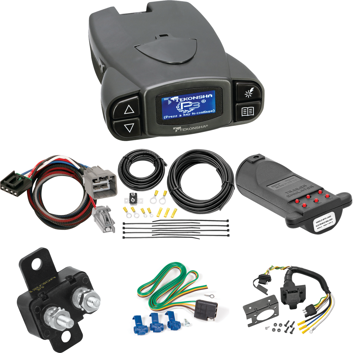 Compatible con cableado de RV de 7 vías RAM 1500 2013-2014 + control de freno Tekonsha Prodigy P3 + adaptador BC Plug &amp; Play + probador de 7 vías y emulador de remolque de Reese Towpower