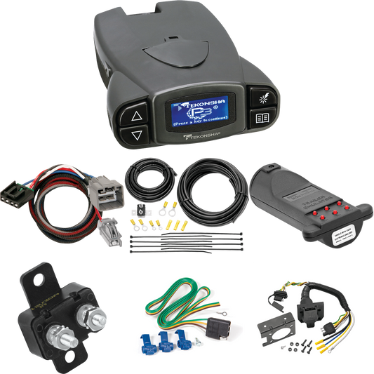 Compatible con cableado de RV de 7 vías RAM 1500 2013-2014 + control de freno Tekonsha Prodigy P3 + adaptador BC Plug &amp; Play + probador de 7 vías y emulador de remolque de Reese Towpower