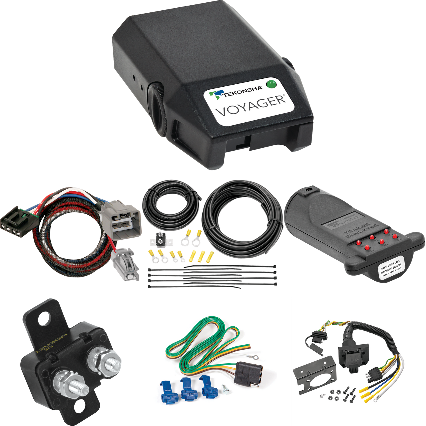 Fits 2013-2014 RAM 1500 7-Way RV Wiring + Tekonsha Voyager Brake Control + Plug & Play BC Adapter + 7-Way Tester and Trailer Emulator By Reese Towpower