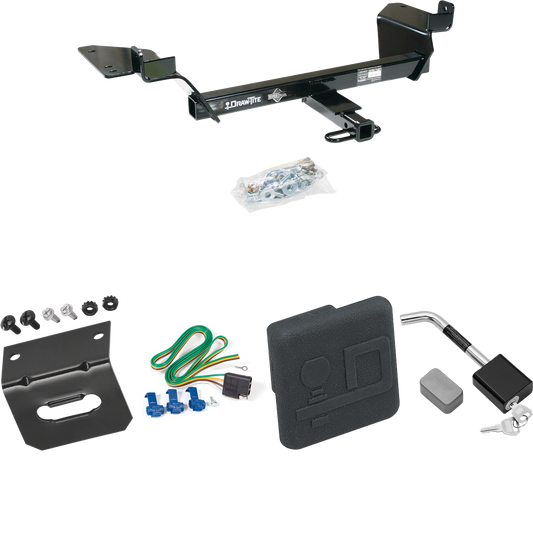 Se adapta al paquete de enganche de remolque Buick LaCrosse 2005-2009 con arnés de cableado plano de 4 + cubierta de enganche + bloqueo de enganche (excluye: súper modelos) de Draw-Tite