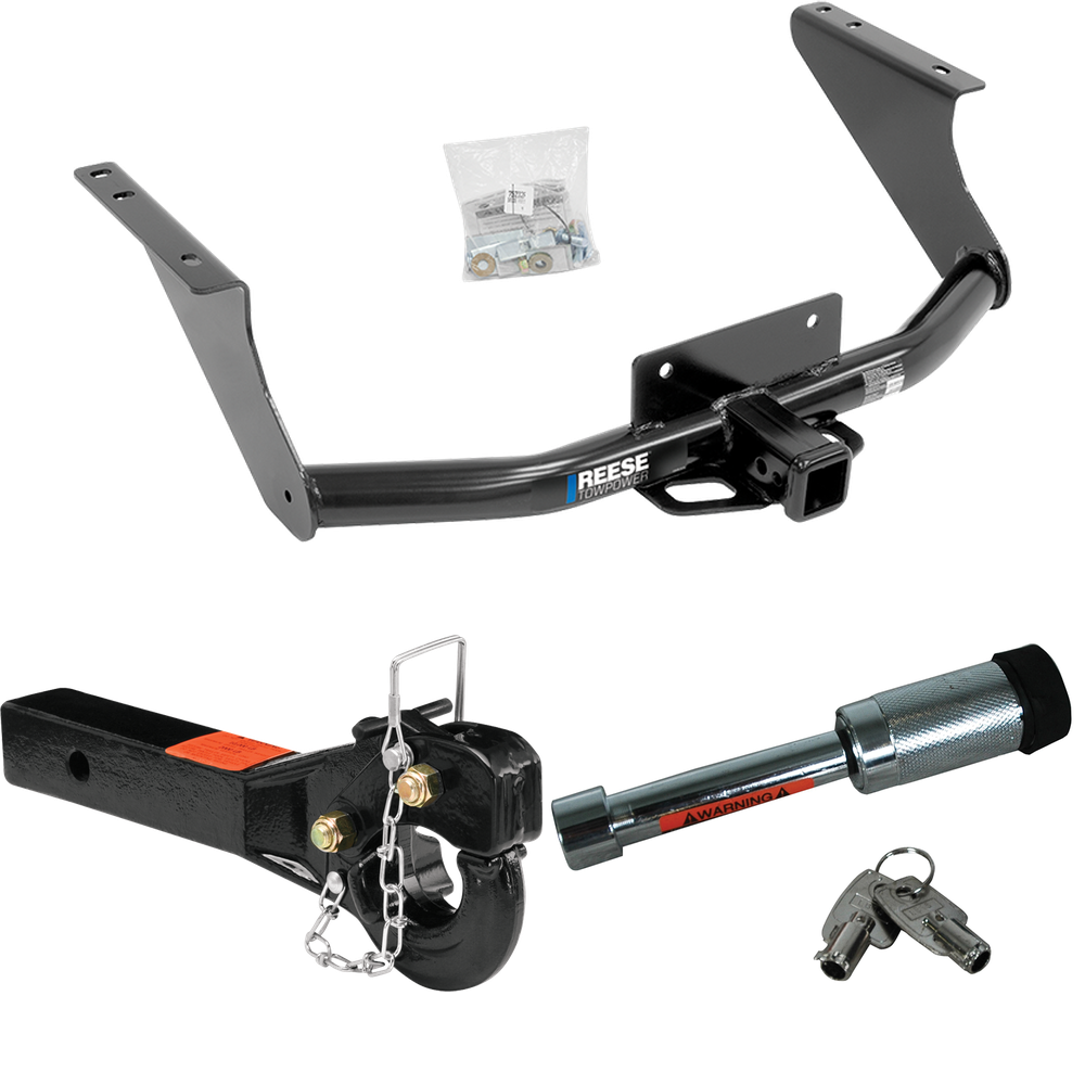 Fits 2011-2018 RAM 1500 Trailer Hitch Tow PKG w/ 10K Pintle Hook + Hitch Lock By Reese Towpower