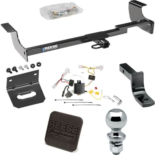 Fits 2004-2009 Toyota Prius Trailer Hitch Tow PKG w/ 4-Flat Wiring Harness + Draw-Bar + 2" Ball + Wiring Bracket + Hitch Cover By Reese Towpower