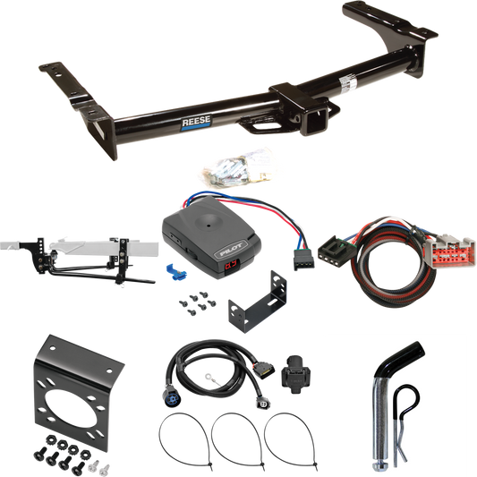 Fits 2009-2012 Ford E-350 Econoline Super Duty Trailer Hitch Tow PKG w/ 11.5K Round Bar Weight Distribution Hitch w/ 2-5/16" Ball + Pin/Clip + Pro Series Pilot Brake Control + Plug & Play BC Adapter + 7-Way RV Wiring (For (Prepped Class II Tow Packag