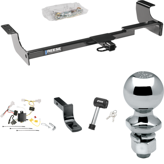 Fits 2004-2009 Toyota Prius Trailer Hitch Tow PKG w/ 4-Flat Wiring Harness + Draw-Bar + 2" Ball + Hitch Lock By Reese Towpower