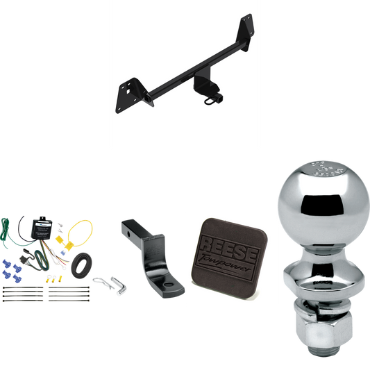 Fits 2020-2022 Toyota Prius Trailer Hitch Tow PKG w/ 4-Flat Wiring Harness + Draw-Bar + 2" Ball + Hitch Cover By Reese Towpower