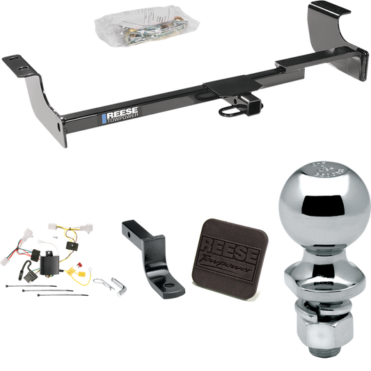 Fits 2004-2009 Toyota Prius Trailer Hitch Tow PKG w/ 4-Flat Wiring Harness + Draw-Bar + 2" Ball + Hitch Cover By Reese Towpower