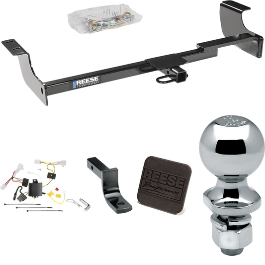 Se adapta al paquete de enganche de remolque Toyota Prius 2004-2009 con arnés de cableado de 4 planos + barra de tracción + bola de 2" + cubierta de enganche de Reese Towpower