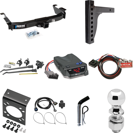 Fits 2009-2012 Ford E-150 Econoline Trailer Hitch Tow PKG w/ 12K Trunnion Bar Weight Distribution Hitch + Pin/Clip + 2-5/16" Ball + Tekonsha BRAKE-EVN Brake Control + Plug & Play BC Adapter + 7-Way RV Wiring (For (Prepped Class II Tow Package) Models