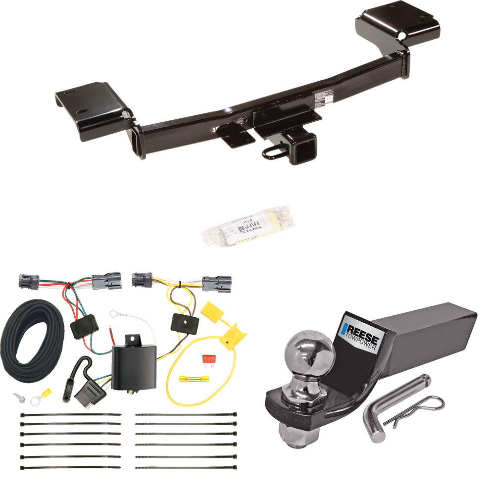 Fits 2010-2015 Hyundai Tucson Trailer Hitch Tow PKG w/ 4-Flat Wiring + Starter Kit Ball Mount w/ 2" Drop & 2" Ball By Draw-Tite