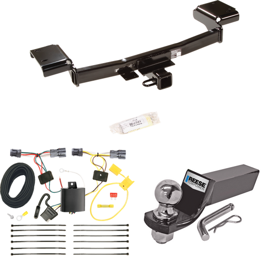 Fits 2010-2015 Hyundai Tucson Trailer Hitch Tow PKG w/ 4-Flat Wiring + Starter Kit Ball Mount w/ 2" Drop & 2" Ball By Draw-Tite