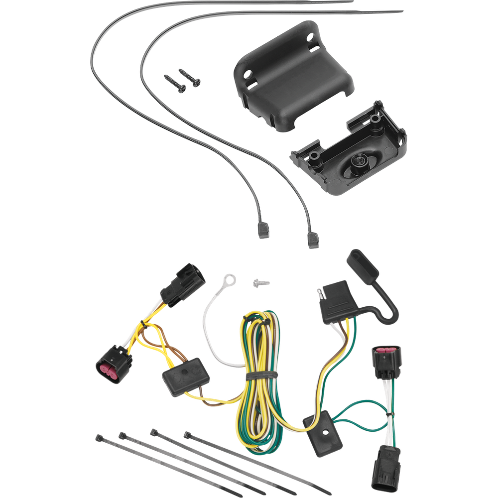 Fits 2008-2012 Buick Enclave 4-Flat Vehicle End Trailer Wiring Harness + Wiring Bracket By Tekonsha