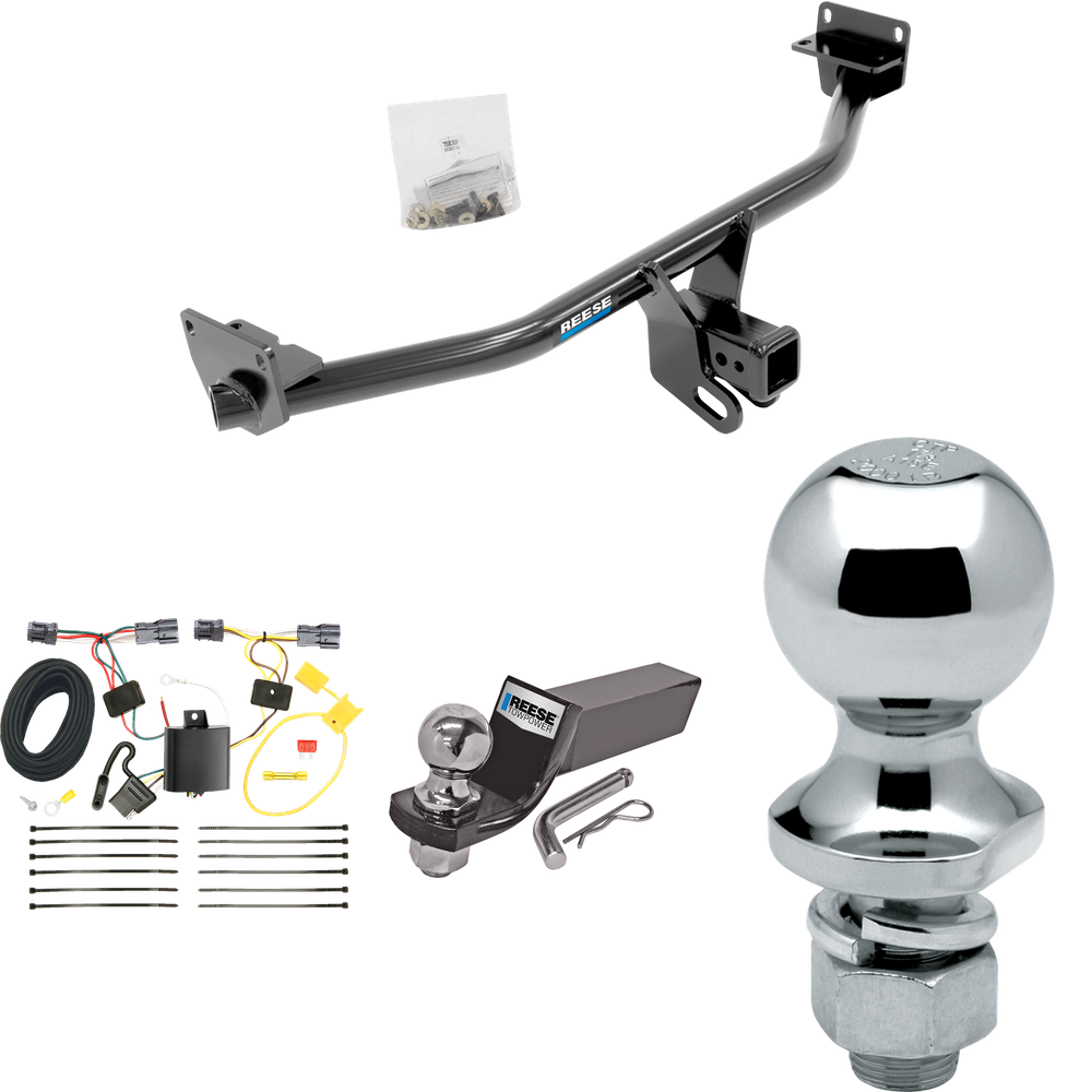 Fits 2016-2018 Hyundai Tucson Trailer Hitch Tow PKG w/ 4-Flat Wiring + Starter Kit Ball Mount w/ 2" Drop & 2" Ball + 1-7/8" Ball By Reese Towpower