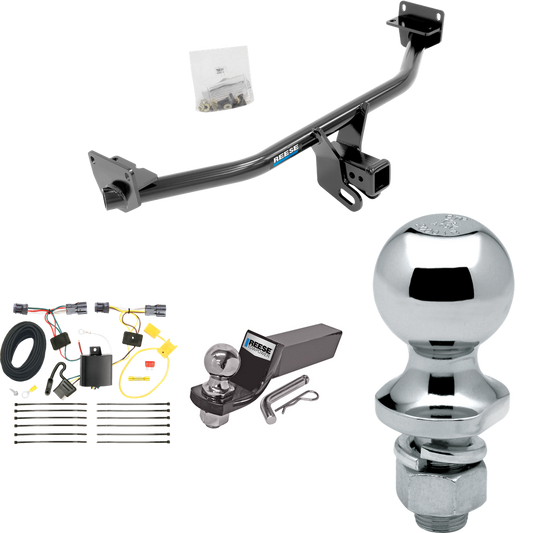 Fits 2016-2018 Hyundai Tucson Trailer Hitch Tow PKG w/ 4-Flat Wiring + Starter Kit Ball Mount w/ 2" Drop & 2" Ball + 1-7/8" Ball By Reese Towpower