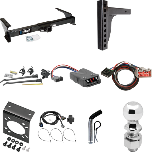 Fits 2009-2012 Ford E-150 Econoline Trailer Hitch Tow PKG w/ 12K Trunnion Bar Weight Distribution Hitch + Pin/Clip + 2-5/16" Ball + Tekonsha Brakeman IV Brake Control + Plug & Play BC Adapter + 7-Way RV Wiring (For (Prepped Class II Tow Package) Mode