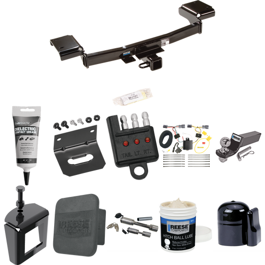 Fits 2010-2015 Hyundai Tucson Trailer Hitch Tow PKG w/ 4-Flat Wiring + Starter Kit Ball Mount w/ 2" Drop & 2" Ball + 1-7/8" Ball + Wiring Bracket + Dual Hitch & Coupler Locks + Hitch Cover + Wiring Tester + Ball Lube + Electric Grease + Ball Wrench +