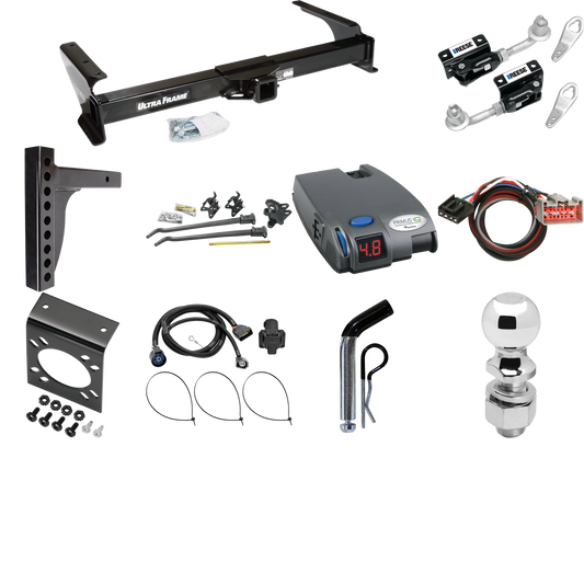 Fits 2009-2012 Ford E-350 Econoline Super Duty Trailer Hitch Tow PKG w/ 12K Trunnion Bar Weight Distribution Hitch + Pin/Clip + Dual Cam Sway Control + 2-5/16" Ball + Tekonsha Primus IQ Brake Control + Plug & Play BC Adapter + 7-Way RV Wiring (For (P