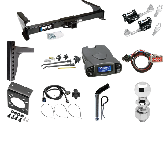 Fits 2009-2012 Ford E-150 Econoline Trailer Hitch Tow PKG w/ 12K Trunnion Bar Weight Distribution Hitch + Pin/Clip + Dual Cam Sway Control + 2-5/16" Ball + Tekonsha Prodigy P3 Brake Control + Plug & Play BC Adapter + 7-Way RV Wiring (For (Prepped Cla