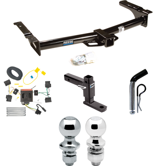 Se adapta al paquete de enganche de remolque Ford E-250 Econoline 2008-2014 con cableado plano de 4 + soporte de bola ajustable + pasador/clip + bola de 2" + bola de 1-7/8" de Reese Towpower