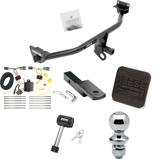 Fits 2016-2018 Hyundai Tucson Trailer Hitch Tow PKG w/ 4-Flat Wiring Harness + Draw-Bar + 1-7/8" Ball + Hitch Cover + Hitch Lock By Reese Towpower