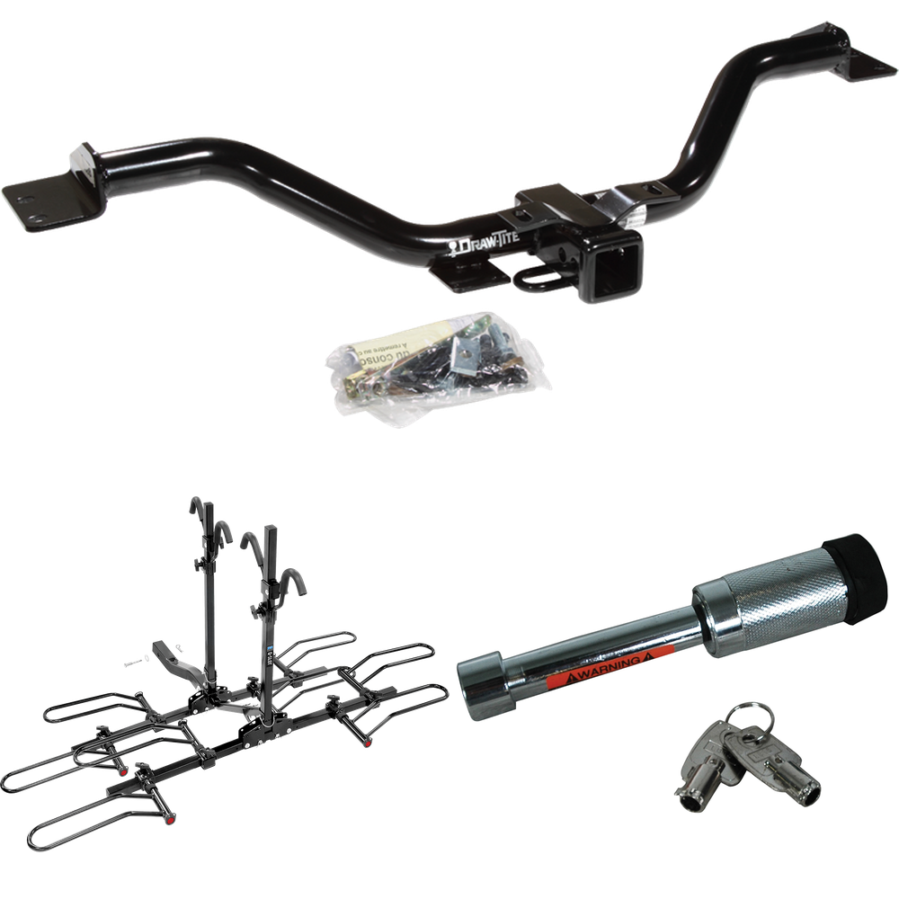 Se adapta al paquete de enganche de remolque Saturn Outlook 2007-2009 con portaequipajes estilo plataforma para 4 bicicletas + bloqueo de enganche de Draw-Tite