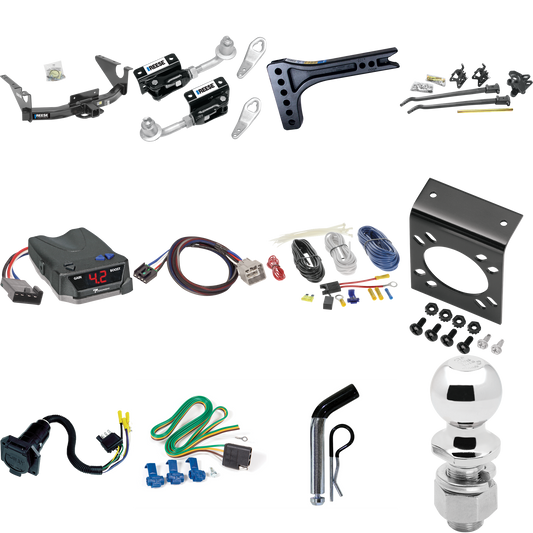 Fits 2011-2012 RAM 1500 Trailer Hitch Tow PKG w/ 15K Trunnion Bar Weight Distribution Hitch + Pin/Clip + Dual Cam Sway Control + 2-5/16" Ball + Tekonsha BRAKE-EVN Brake Control + Plug & Play BC Adapter + 7-Way RV Wiring By Reese Towpower