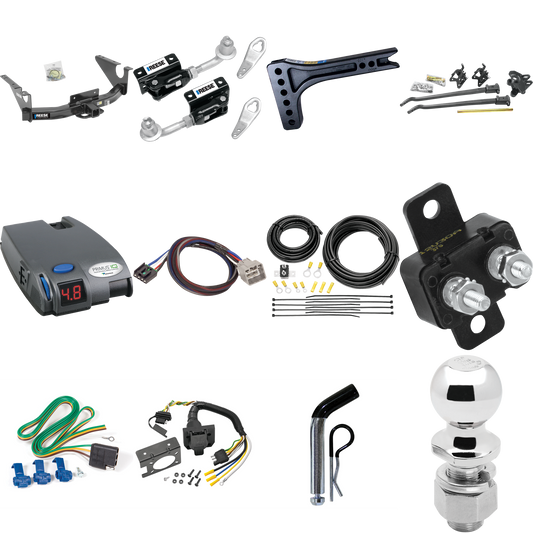 Fits 2011-2012 RAM 1500 Trailer Hitch Tow PKG w/ 15K Trunnion Bar Weight Distribution Hitch + Pin/Clip + Dual Cam Sway Control + 2-5/16" Ball + Tekonsha Primus IQ Brake Control + Plug & Play BC Adapter + 7-Way RV Wiring By Reese Towpower