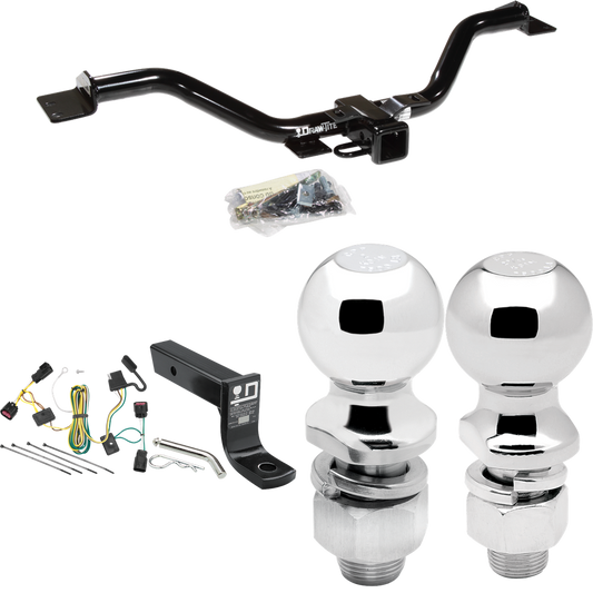 Fits 2009-2012 Chevrolet Traverse Trailer Hitch Tow PKG w/ 4-Flat Wiring + Ball Mount w/ 4" Drop + 2" Ball + 2-5/16" Ball By Draw-Tite