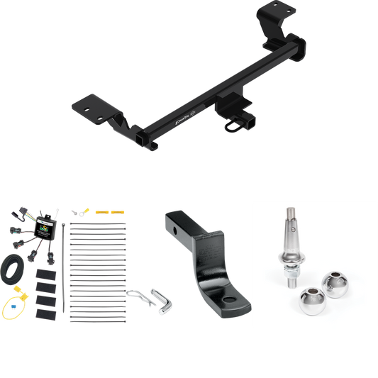 Se adapta al paquete de remolque con enganche de remolque Toyota Prius 2020-2022 con arnés de cableado de 4 contactos planos "sin empalme" + barra de tracción + bolas intercambiables de 1-7/8" y 2" (excluye: con modelos enchufables) Por Draw-Tite