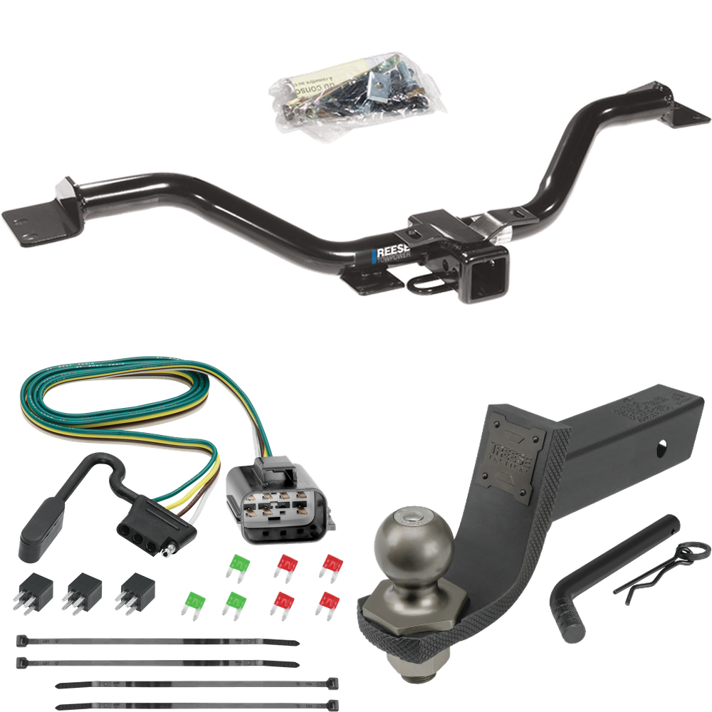 Fits 2013-2016 GMC Acadia Trailer Hitch Tow PKG w/ 4-Flat Wiring + Interlock Tactical Starter Kit w/ 3-1/4" Drop & 2" Ball By Reese Towpower