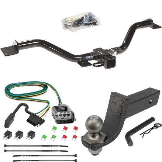 Fits 2013-2016 GMC Acadia Trailer Hitch Tow PKG w/ 4-Flat Wiring + Interlock Tactical Starter Kit w/ 3-1/4" Drop & 2" Ball By Reese Towpower